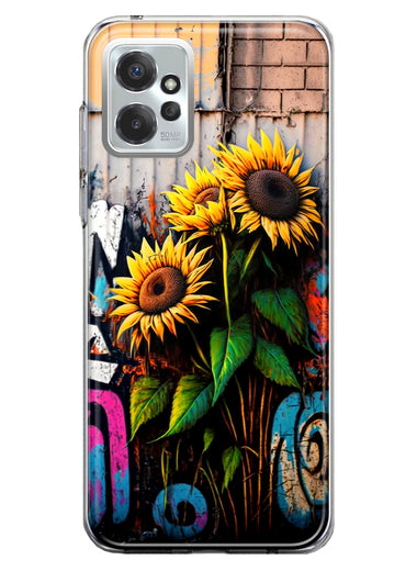 Motorola Moto G Power 2023 Sunflowers Graffiti Painting Art Hybrid Protective Phone Case Cover