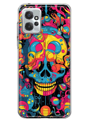 Motorola Moto G Power 2023 Psychedelic Trippy Death Skull Pop Art Hybrid Protective Phone Case Cover