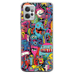 Motorola Moto G Power 2023 Psychedelic Trippy Happy Aliens Characters Hybrid Protective Phone Case Cover