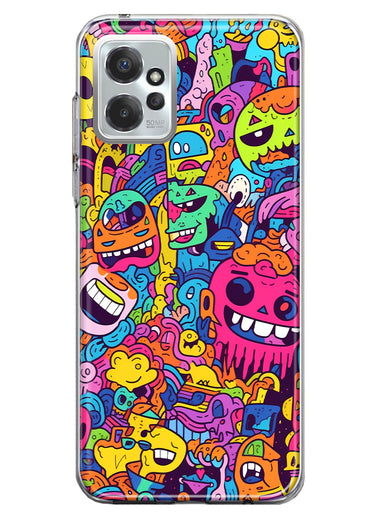 Motorola Moto G Power 2023 Psychedelic Trippy Happy Characters Pop Art Hybrid Protective Phone Case Cover