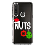 Motorola G Power 2020 Christmas Funny Couples Chest Nuts Ornaments Hybrid Protective Phone Case Cover