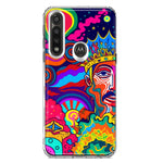 Motorola Moto G Power Neon Rainbow Psychedelic Indie Hippie Indie King Hybrid Protective Phone Case Cover