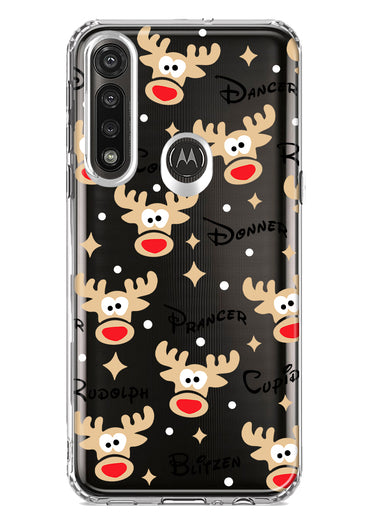 Motorola G Power 2020 Red Nose Reindeer Christmas Winter Holiday Hybrid Protective Phone Case Cover