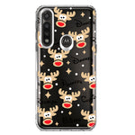 Motorola G Power 2020 Red Nose Reindeer Christmas Winter Holiday Hybrid Protective Phone Case Cover