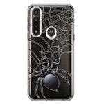 Motorola G Power 2020 Creepy Black Spider Web Halloween Horror Spooky Hybrid Protective Phone Case Cover