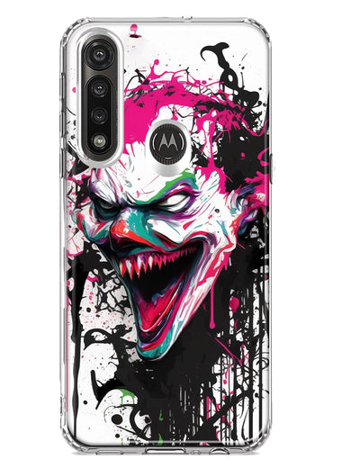 Motorola G Power 2020 Evil Joker Face Painting Graffiti Hybrid Protective Phone Case Cover