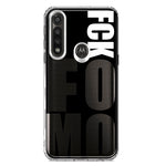 Motorola G Power 2020 Black Clear Funny Text Quote Fckfomo Hybrid Protective Phone Case Cover