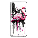 Motorola G Power 2020 Pink Flamingo Painting Graffiti Hybrid Protective Phone Case Cover