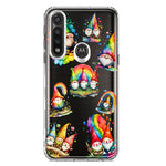 Motorola Moto G Power Colorful Neon Glow Rainbow Gnomes Painting Hybrid Protective Phone Case Cover