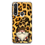 Motorola G Power 2020 Gnome Sunflower Leopard Hybrid Protective Phone Case Cover