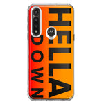 Motorola G Power 2020 Orange Clear Funny Text Quote Hella Down Hybrid Protective Phone Case Cover