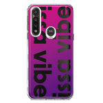 Motorola G Power 2020 Purple Clear Funny Text Quote Issa Vibe Hybrid Protective Phone Case Cover
