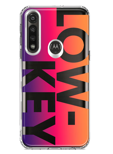 Motorola G Power 2020 Purple Pink Orange Clear Funny Text Quote Low Key Hybrid Protective Phone Case Cover