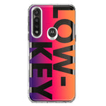 Motorola G Power 2020 Purple Pink Orange Clear Funny Text Quote Low Key Hybrid Protective Phone Case Cover