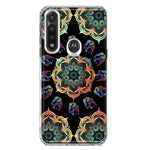 Motorola G Power 2020 Mandala Geometry Abstract Elephant Pattern Hybrid Protective Phone Case Cover