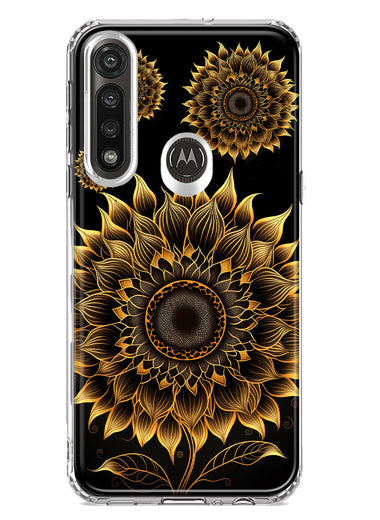 Motorola G Power 2020 Mandala Geometry Abstract Sunflowers Pattern Hybrid Protective Phone Case Cover