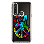 Motorola G Power 2020 Peace Graffiti Painting Art Hybrid Protective Phone Case Cover