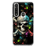Motorola G Power 2020 Fantasy Paint Splash Pirate Skull Hybrid Protective Phone Case Cover