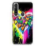 Motorola G Power 2020 Colorful Rainbow Hearts Love Graffiti Painting Hybrid Protective Phone Case Cover