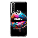 Motorola G Power 2020 Colorful Lip Graffiti Painting Art Hybrid Protective Phone Case Cover
