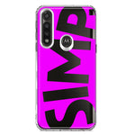Motorola G Power 2020 Hot Pink Clear Funny Text Quote Simp Hybrid Protective Phone Case Cover