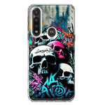 Motorola G Power 2020 Skulls Graffiti Painting Art Hybrid Protective Phone Case Cover
