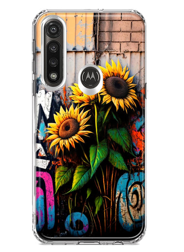 Motorola G Power 2020 Sunflowers Graffiti Painting Art Hybrid Protective Phone Case Cover