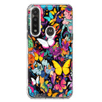 Motorola G Power 2020 Psychedelic Trippy Butterflies Pop Art Hybrid Protective Phone Case Cover