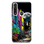 Motorola G Power 2020 Urban City Full Moon Graffiti Painting Art Hybrid Protective Phone Case Cover