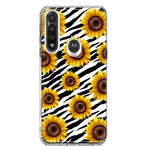 Motorola Moto G Power White Zebra Sunflowers Polkadots Double Layer Phone Case Cover