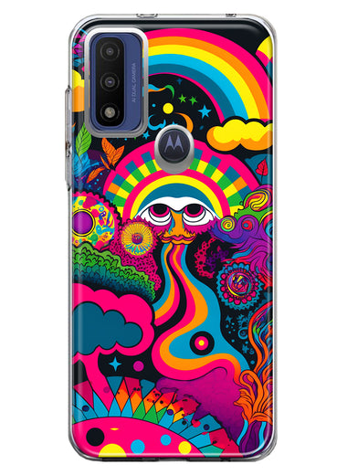 Motorola Moto G Pure G Power 2022 Psychedelic Trippy Hippie Night Walk Hybrid Protective Phone Case Cover