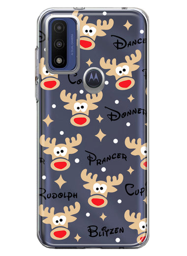 Motorola Moto G Pure 2021 G Power 2022 Red Nose Reindeer Christmas Winter Holiday Hybrid Protective Phone Case Cover
