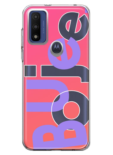 Motorola Moto G Play 2023 Pink Purple Clear Funny Text Quote Boujee Hybrid Protective Phone Case Cover