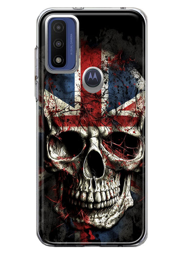 Motorola Moto G Pure 2021 G Power 2022 British UK Flag Skull Hybrid Protective Phone Case Cover