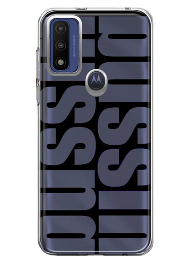 Motorola Moto G Pure 2021 G Power 2022 Black Clear Funny Text Quote Bussin Hybrid Protective Phone Case Cover