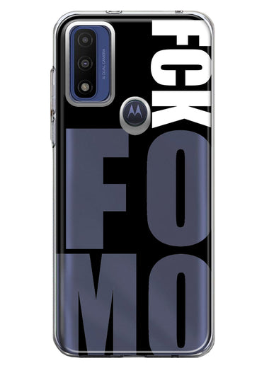 Motorola Moto G Pure 2021 G Power 2022 Black Clear Funny Text Quote Fckfomo Hybrid Protective Phone Case Cover