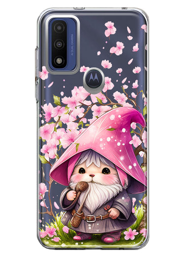Motorola Moto G Pure Cute Pink Cherry Blossom Gnome Spring Floral Flowers Double Layer Phone Case Cover