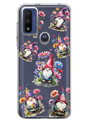 Motorola Moto G Pure Cute Pink Purple Cosmos Flowers Gnomes Spring Floral Double Layer Phone Case Cover