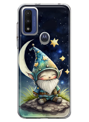 Motorola Moto G Pure 2021 G Power 2022 Stars Moon Starry Night Space Gnome Hybrid Protective Phone Case Cover