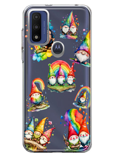 Motorola Moto G Play 2023 Colorful Neon Glow Rainbow Gnomes Painting Hybrid Protective Phone Case Cover