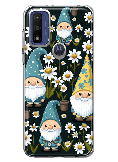 Motorola Moto G Pure Cute White Daisies Gnomes Flowers Floral Double Layer Phone Case Cover