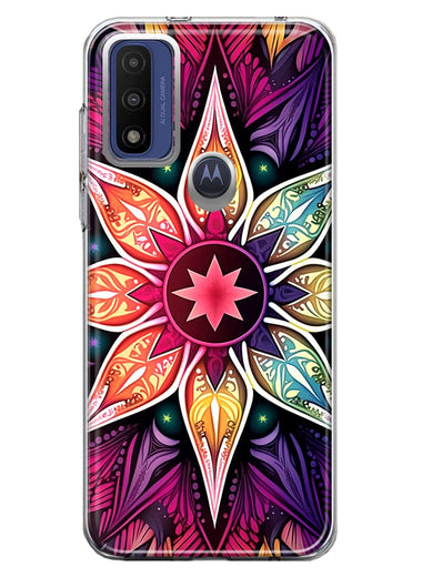 Motorola Moto G Play 2023 Mandala Geometry Abstract Star Pattern Hybrid Protective Phone Case Cover