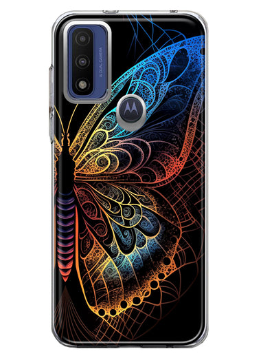 Motorola Moto G Play 2023 Mandala Geometry Abstract Butterfly Pattern Hybrid Protective Phone Case Cover