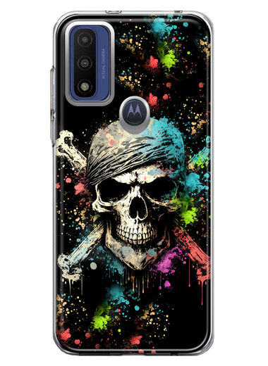 Motorola Moto G Pure 2021 G Power 2022 Fantasy Paint Splash Pirate Skull Hybrid Protective Phone Case Cover