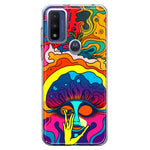 Motorola Moto G Play 2023 Neon Rainbow Psychedelic Trippy Hippie Big Brain Hybrid Protective Phone Case Cover