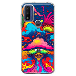 Motorola Moto G Play 2023 Neon Rainbow Psychedelic Trippy Hippie Bomb Star Dream Hybrid Protective Phone Case Cover
