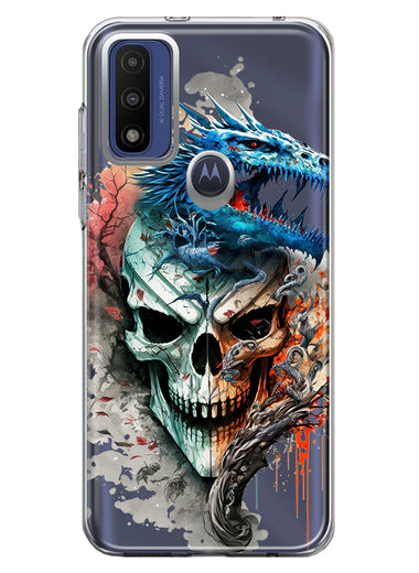 Motorola Moto G Pure Fantasy Blue Dragon Dream Skull Double Layer Phone Case Cover