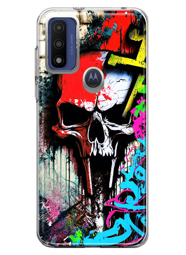Motorola Moto G Play 2023 Skull Face Graffiti Painting Art Hybrid Protective Phone Case Cover