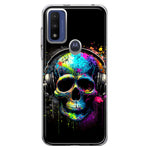 Motorola Moto G Play 2023 Fantasy Skull Headphone Colorful Pop Art Hybrid Protective Phone Case Cover