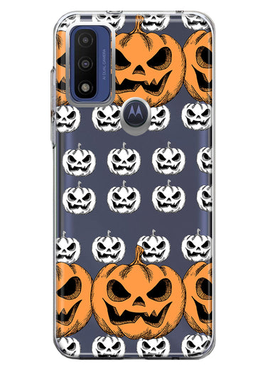 Motorola Moto G Pure 2021 G Power 2022 Halloween Spooky Horror Scary Jack O Lantern Pumpkins Hybrid Protective Phone Case Cover